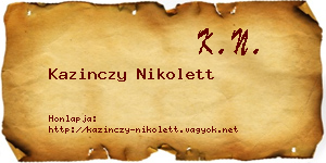 Kazinczy Nikolett névjegykártya